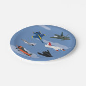 子どもの飛行機とジェットパーティー ペーパープレート (アングル)