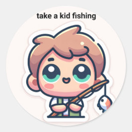 子どもの魚釣りをする ラウンドシール