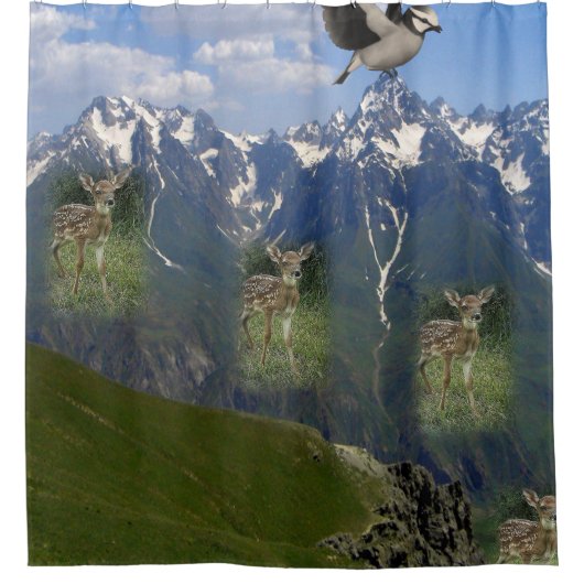 子どもの鹿シャワーカーテン シャワーカーテン (正面)