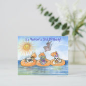 子どもの「パーティー動物」誕生パーティー招待状 招待状 (スタンド正面)