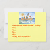 子どもの「パーティー動物」誕生パーティー招待状 招待状 (裏面)