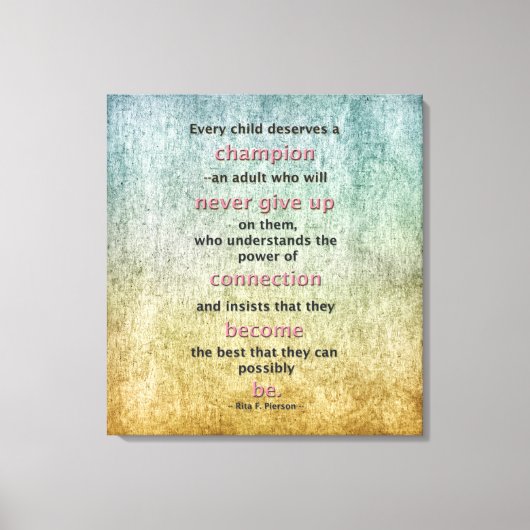 子どもはチャンピオンに値する キャンバスプリント (正面)