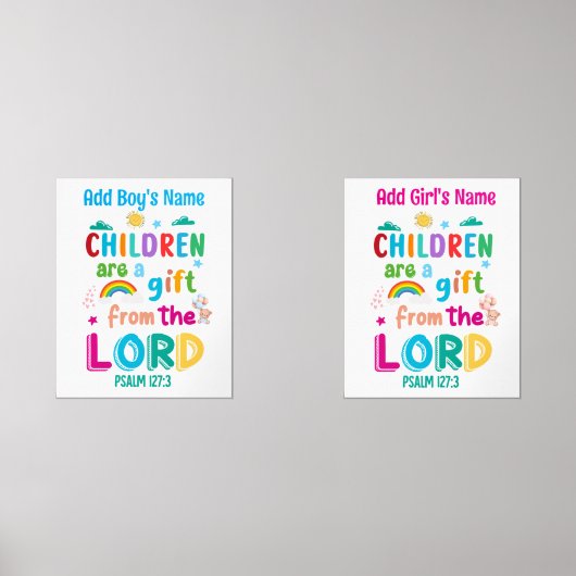 「子どもは主からの賜物である」(男の子と女の子) (正面)