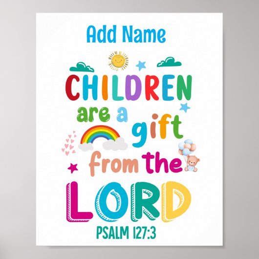 子どもは主からの賜物である（青） ポスター (正面)