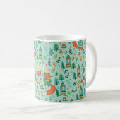 子どもは子狐とシームレスに。子おもしろいども コーヒーマグカップ (正面右)