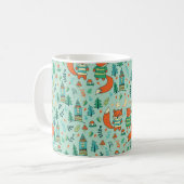 子どもは子狐とシームレスに。子おもしろいども コーヒーマグカップ (正面左)