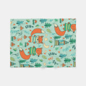 子どもは子狐とシームレスに。子おもしろいども フリースブランケット (正面(横))