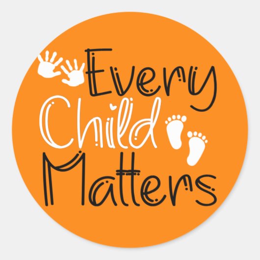 子どもは皆大事にオレンジの日 ラウンドシール (正面)