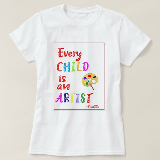 子どもは皆、アーティスト引用文のTシャツ Tシャツ (デザイン正面)
