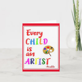 子どもは皆、アーティスト、先生カード サンキューカード