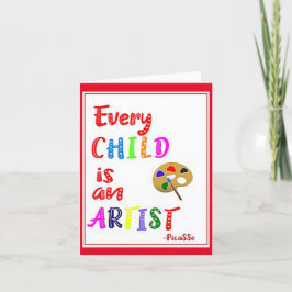 子どもは皆、アーティスト、先生カード サンキューカード