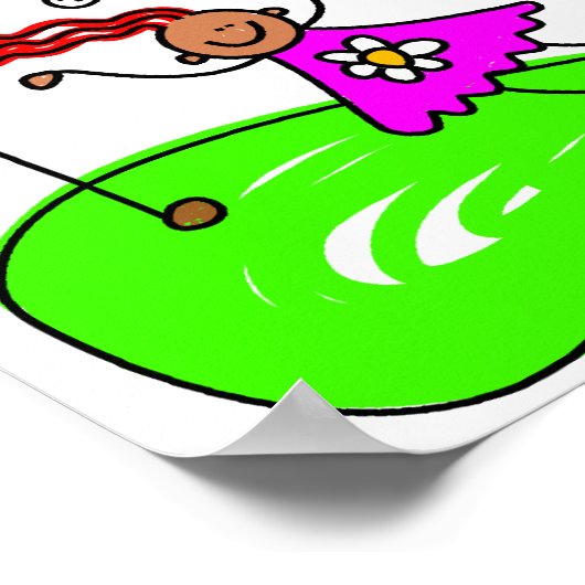 子どもは素晴らし可愛い漫画スティックのフィギュア・モンタージュ ポスター (角)