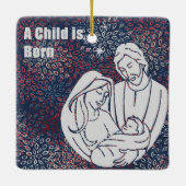 子どもは聖降誕祭生まれの飾り付けだ セラミックオーナメント (裏面)