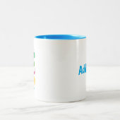 「子どもは贈り物だ」 – オーダーブルー ツートーンマグカップ (中央)