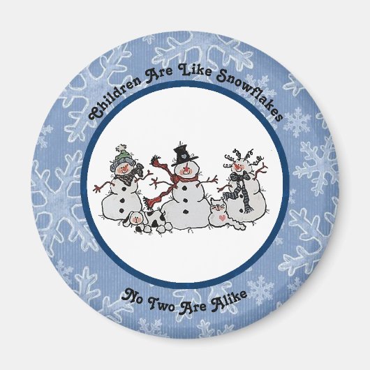 子どもは雪片の磁石に似ている マグネット (正面)