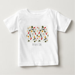 子どもや女性のための花や種 ベビーTシャツ
