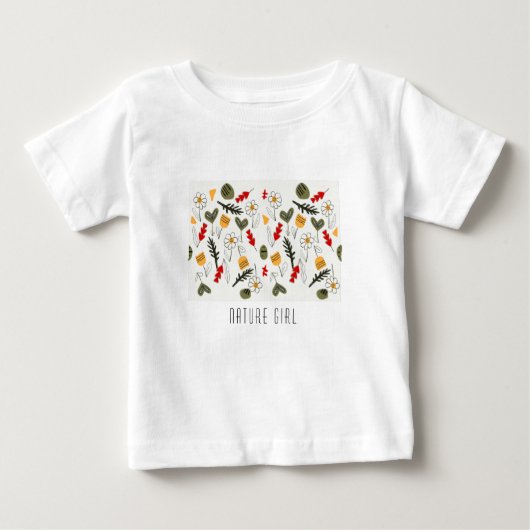 子どもや女性のための花や種 ベビーTシャツ (正面)