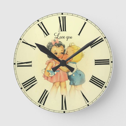 子どもを愛して ラウンド壁時計 (正面)