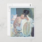 子どもを抱いて座っている女性メアリー・カッサット ポストカード (正面/裏面)