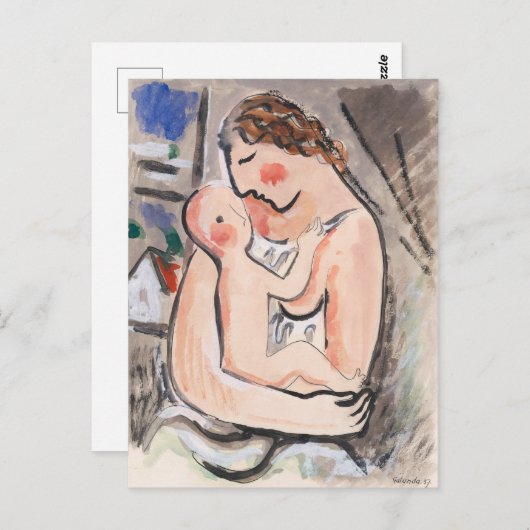 「子どもを持つ母」ガランダ ポストカード (正面/裏面)