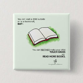 子どもを書棚の外に連れて行く 缶バッジ