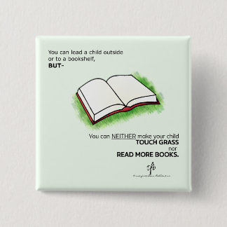 子どもを書棚の外に連れて行く 缶バッジ