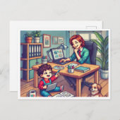 子どもを職場に連れて行く シーズンポストカード (正面/裏面)