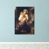 子どもを見つめる若い母親 キャンバスプリント (インサイチュ (ウッドフロア))