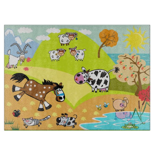 子どもイラストレーション カッティングボード (正面)