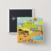 子どもイラストレーション 缶バッジ (正面&裏面)