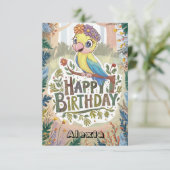 子どもウィズオウム誕生日 カード (スタンド正面)