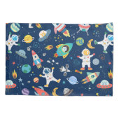 子どもカラフルの宇宙飛行士 枕カバー (裏面)