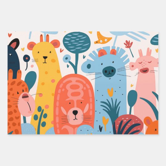 子どもカラフル達 ラッピングペーパーシート (正面)