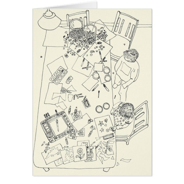 子どもクリエイティブメッおもしろいスファミリーラインスケッチ (正面)