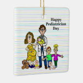 子どもクリスマス飾り付き男性小児科医 セラミックオーナメント (右)