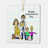 子どもクリスマス飾り付き男性小児科医 セラミックオーナメント (左)