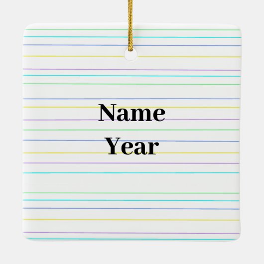 子どもクリスマス飾り付き男性小児科医 セラミックオーナメント (裏面)