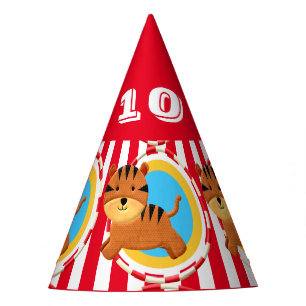 子どもサーカスの誕生日パーティーのテーマ漫画の虎 パーティーハット