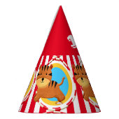 子どもサーカスの誕生日パーティーのテーマ漫画の虎 パーティーハット (左)