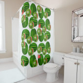 子どもスイカ白い緑のショーカーテン シャワーカーテン (インサイチュ)