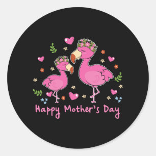 子どもハッピーマザーズ・デイFlamingo Bird Graphic Cute ラウンドシール