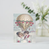 子どもハート熱気球バレンタイン シーズンポストカード (スタンド正面)