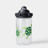 子どもパーソナライズされたが泳ぐ亀 ウォーターボトル (背面)