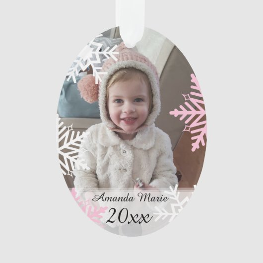 子どもパーソナライズされたの写真のクリスマス記念品 オーナメント (正面)