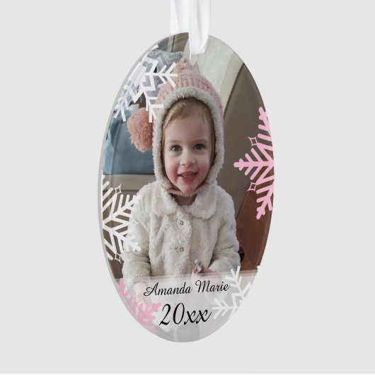 子どもパーソナライズされたの写真のクリスマス記念品 オーナメント (正面)