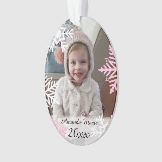 子どもパーソナライズされたの写真のクリスマス記念品 オーナメント (正面)