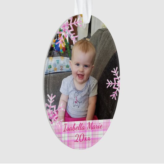 子どもパーソナライズされたの写真のクリスマス記念日 オーナメント (正面)