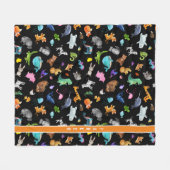 子どもパーソナライズされたの水彩動物園 フリースブランケット (正面(横))