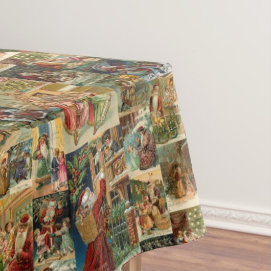 子どもビクトリアンコラージュのお父さんクリスマス テーブルクロス (インサイチュ)