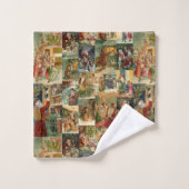 子どもビクトリアンコラージュのお父さんクリスマス バスタオルセット (ウォッシュタオル)